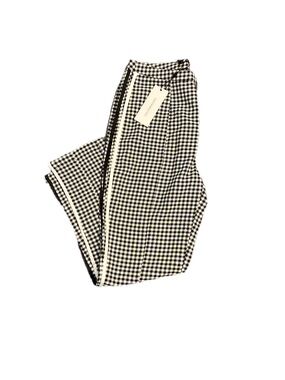 Dance & Marvel Gingham Cropped Front Zip Pants in Black & White Size M